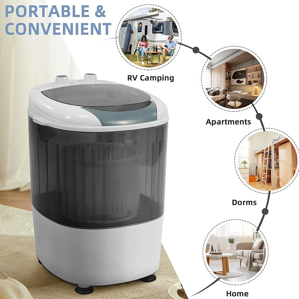 Portable Washing Machine 5.5 lbs Capacity Rotary Timer with Spin Basket